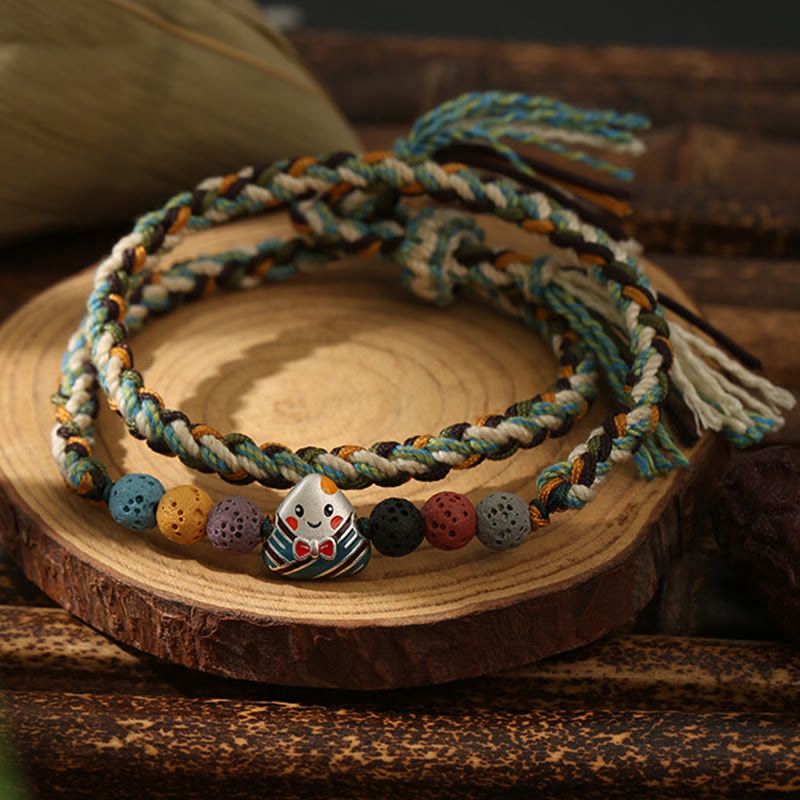 Bracelet tressé unisexe avec personnage de Lava Rock Fu