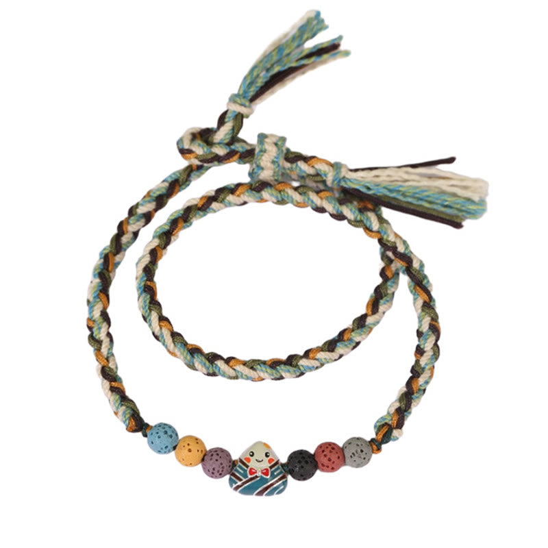 Bracelet tressé unisexe avec personnage de Lava Rock Fu
