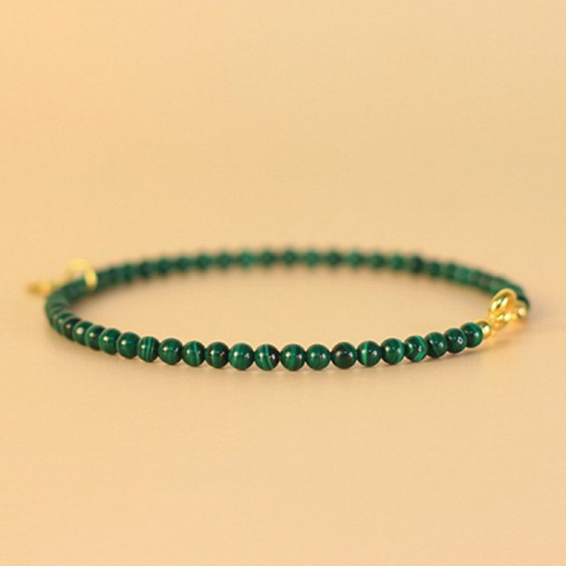 Bracelet anti-anxiété unisexe en malachite éléphant 14 cm-17 cm