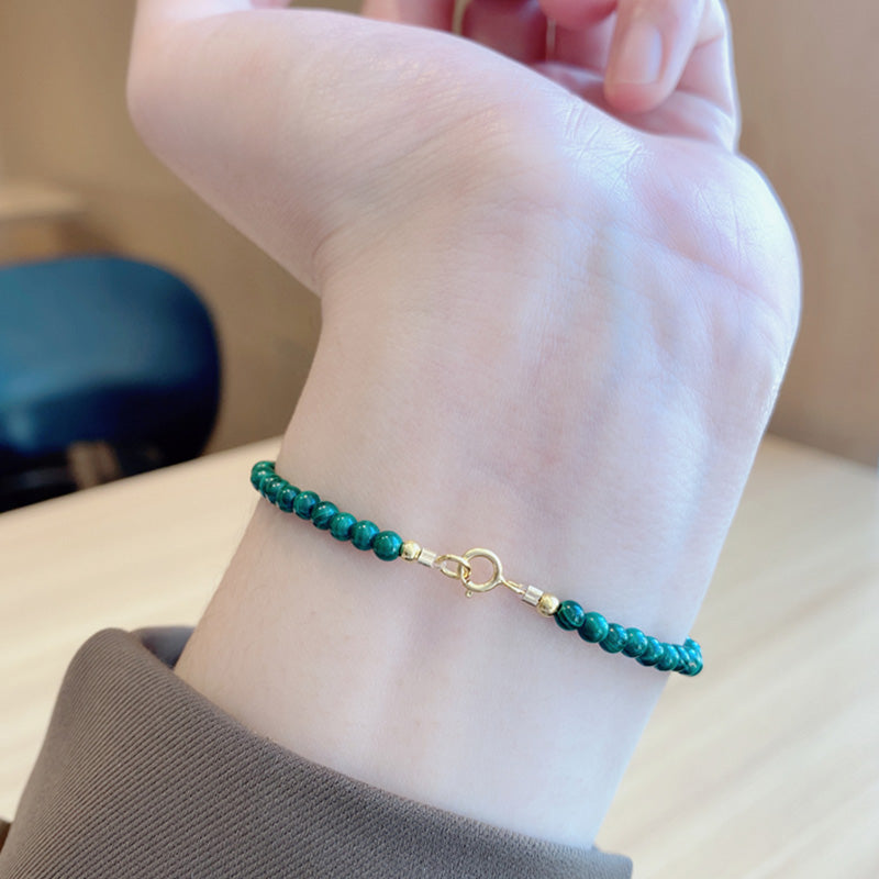 Bracelet anti-anxiété unisexe en malachite éléphant 14 cm-17 cm