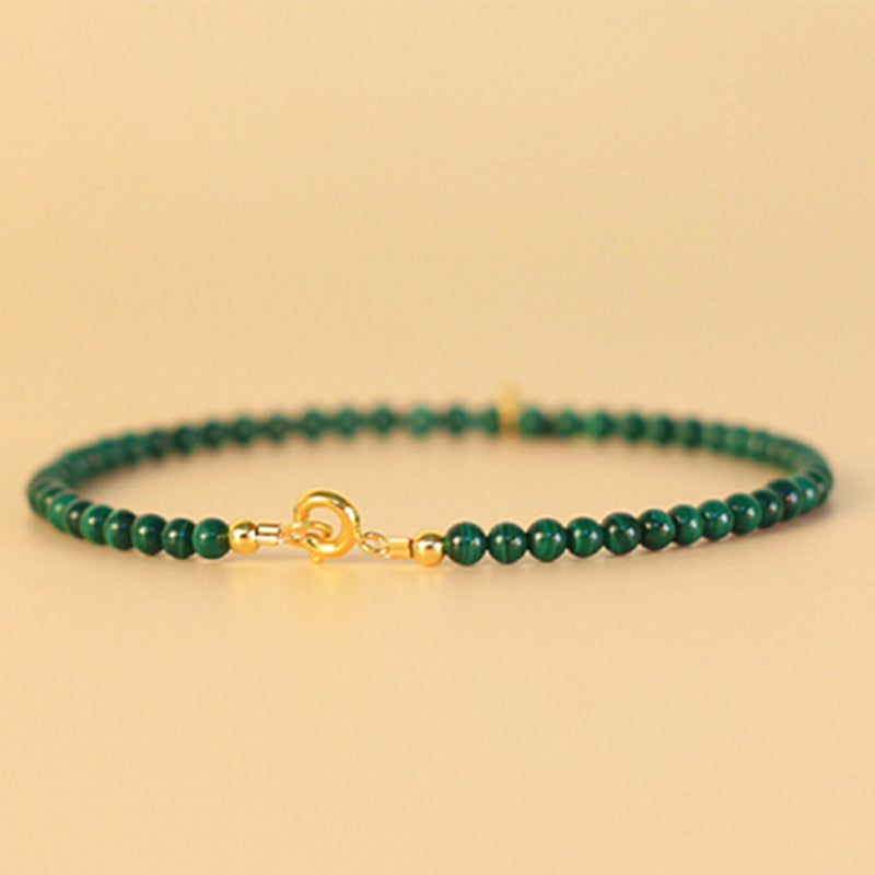 Bracelet anti-anxiété unisexe en malachite éléphant 14 cm-17 cm