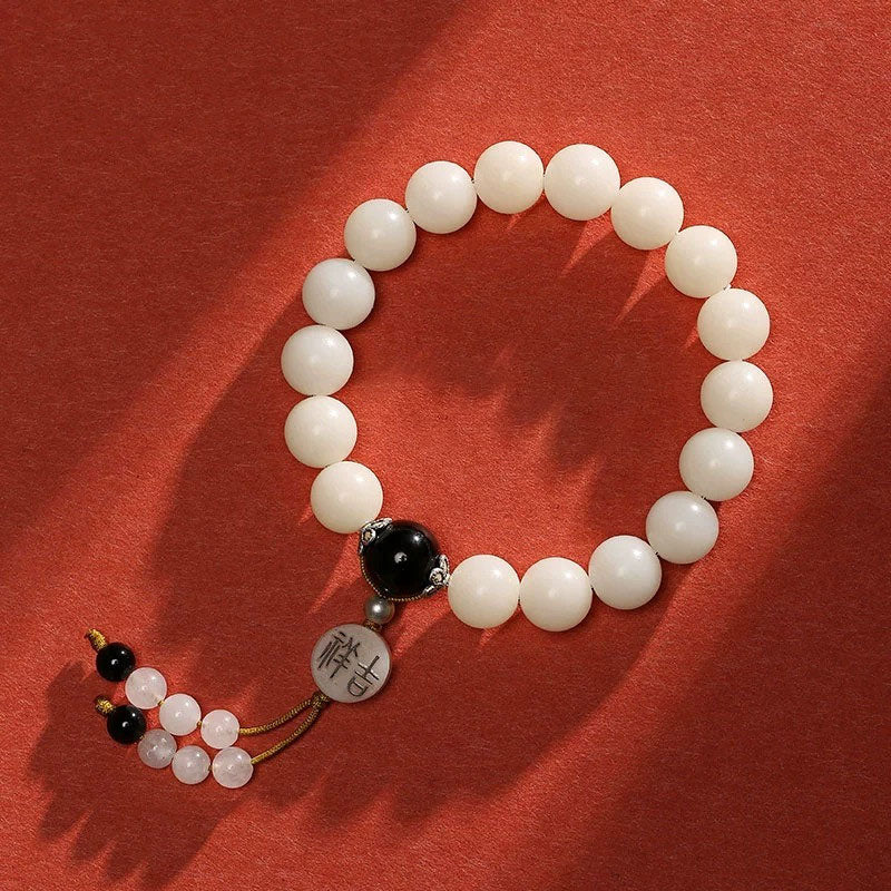 Bracelet Mala unisexe en obsidienne pour la méditation et la paix