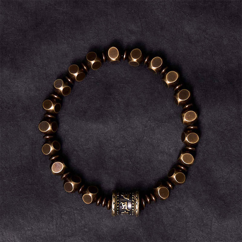 Bracelet unisexe Om Mani Padme Hum en laiton Focus
