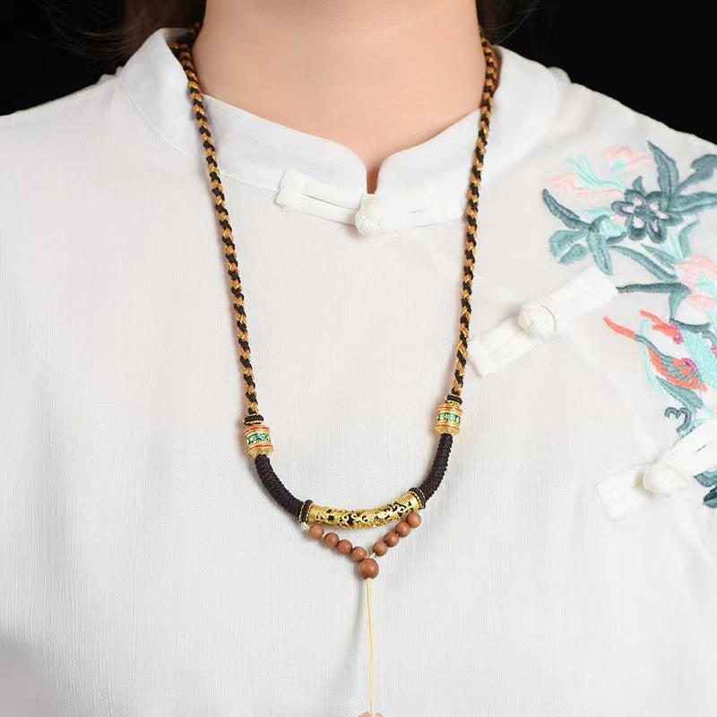 Collier unisexe Om Mani Padme Hum, cordon de prière tibétain de 78 cm