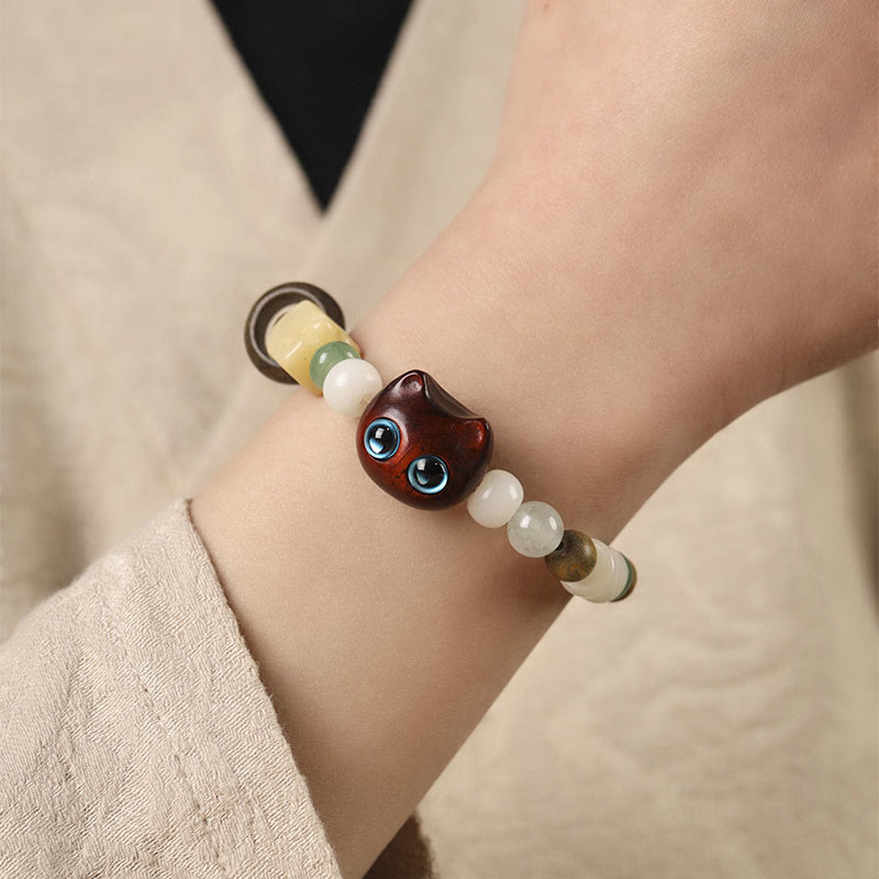 Bracelet unisexe Peace avec graines de Bodhi, bois de santal vert et aventurine verte