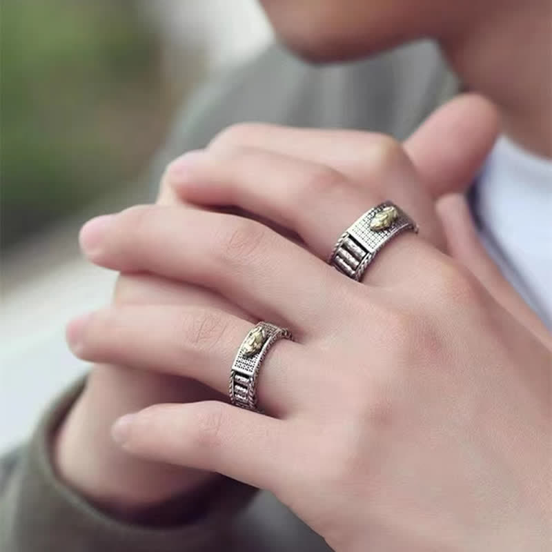 Bague unisexe Pixiu, roue de prière de richesse | Chance Feng Shui