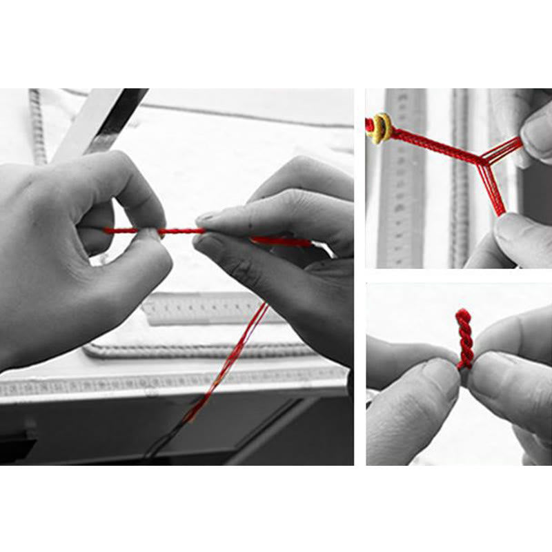 Bracelet unisexe en fil rouge avec boucle de protection en argent 925