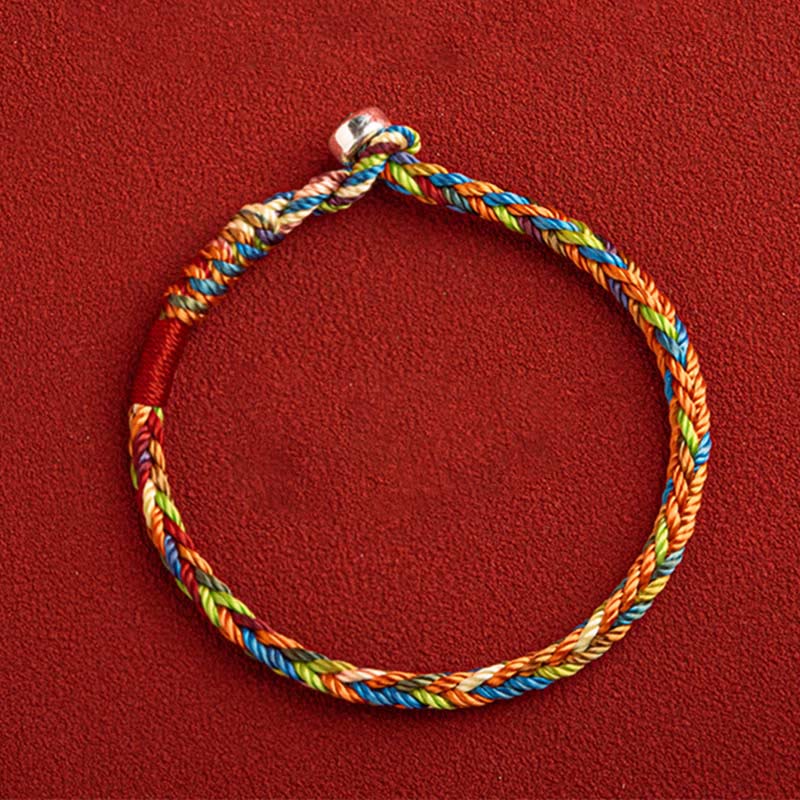 Bracelet unisexe en fil rouge avec argent pour la chance et la protection