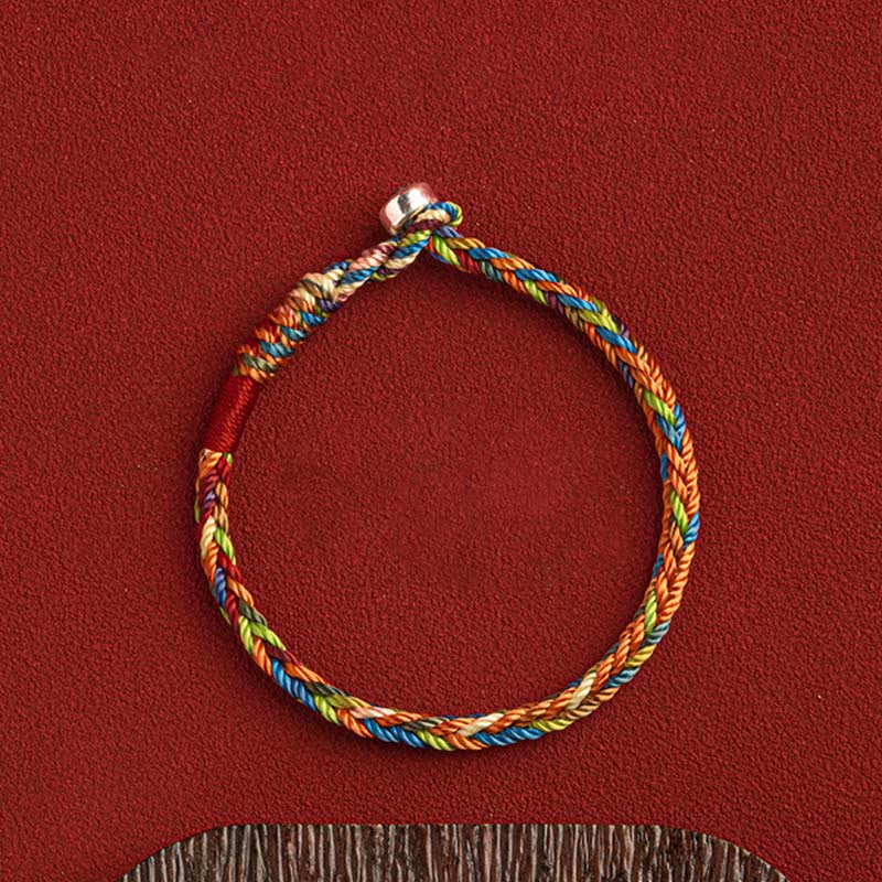 Bracelet unisexe en fil rouge avec argent pour la chance et la protection