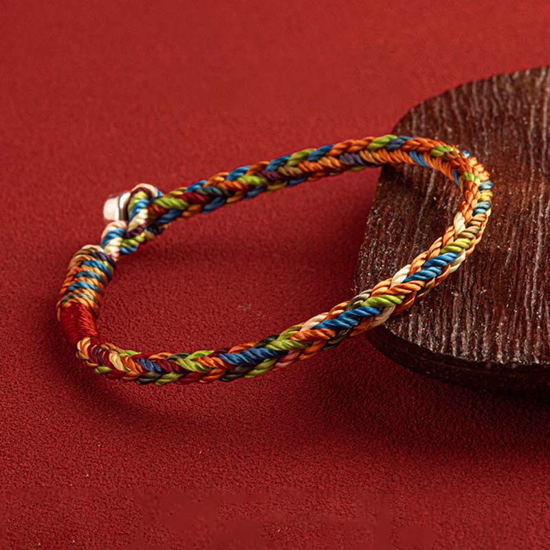 Bracelet unisexe en fil rouge avec argent pour la chance et la protection