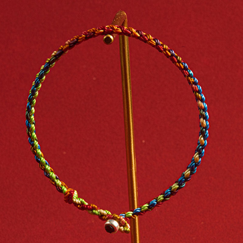 Bracelet unisexe en fil rouge et argent | Paix et protection