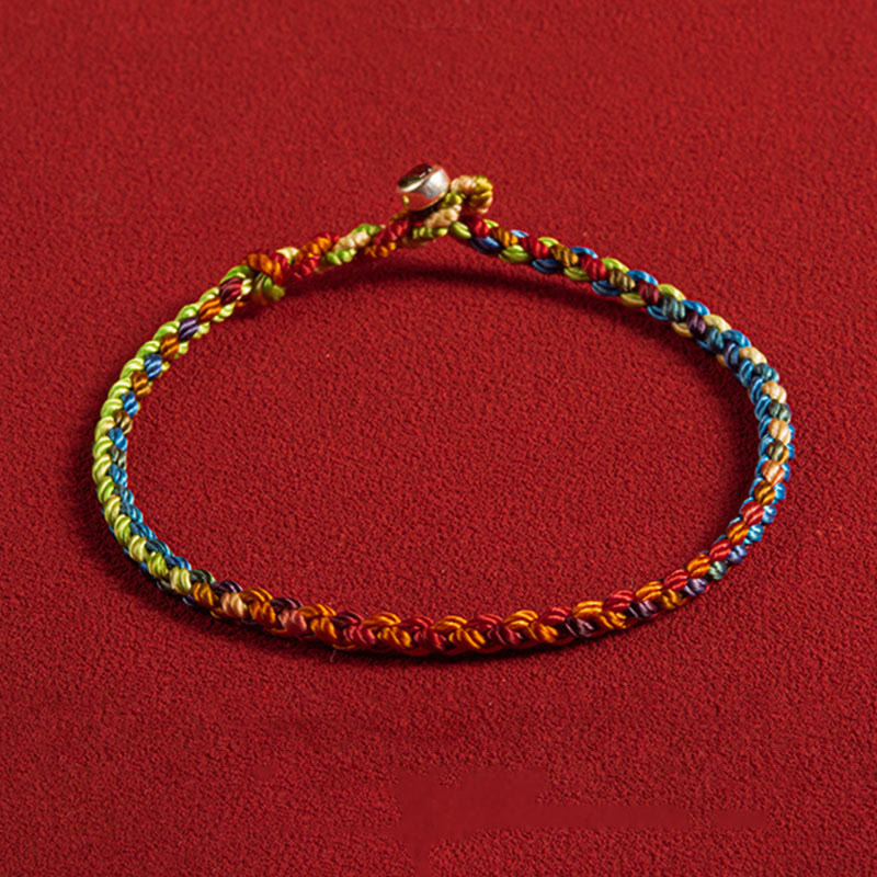 Bracelet unisexe en fil rouge et argent | Paix et protection