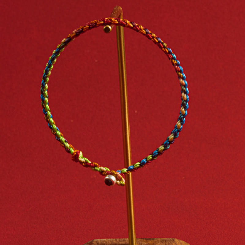 Bracelet unisexe en fil rouge et argent | Paix et protection
