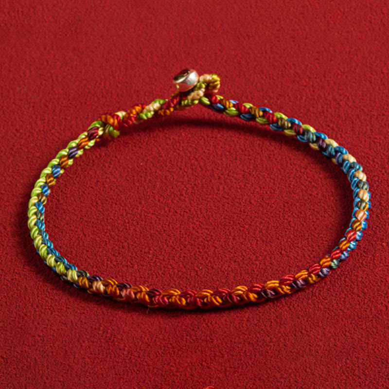 Bracelet unisexe en fil rouge et argent | Paix et protection