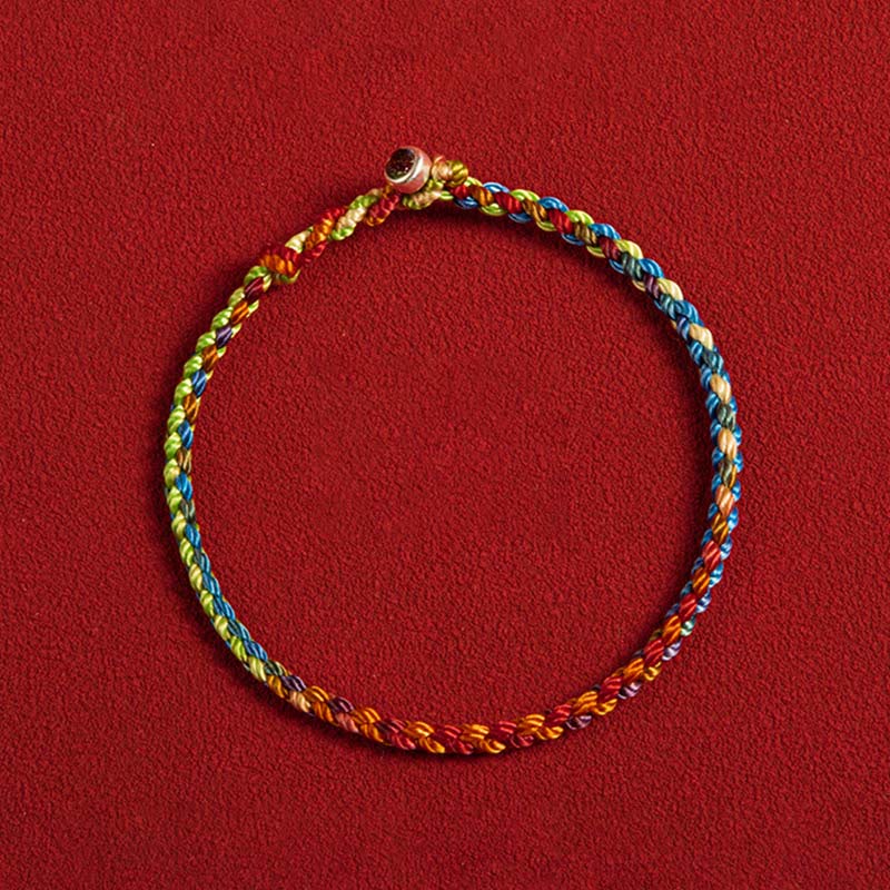 Bracelet unisexe en fil rouge et argent | Paix et protection