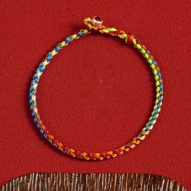 Bracelet unisexe en fil rouge et argent | Paix et protection