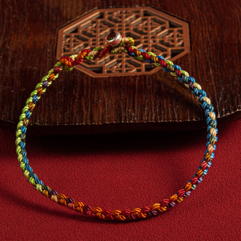 Bracelet unisexe en fil rouge et argent | Paix et protection