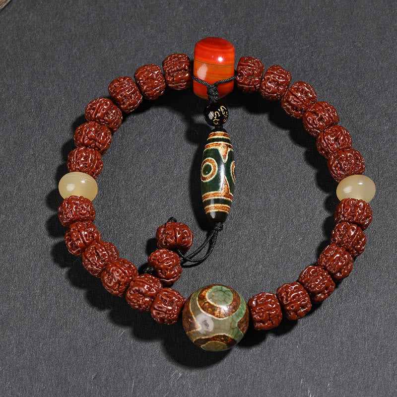 Bracelet unisexe Rudraksha Bodhi Seed Dzi Bead Bodhi Seed Mala