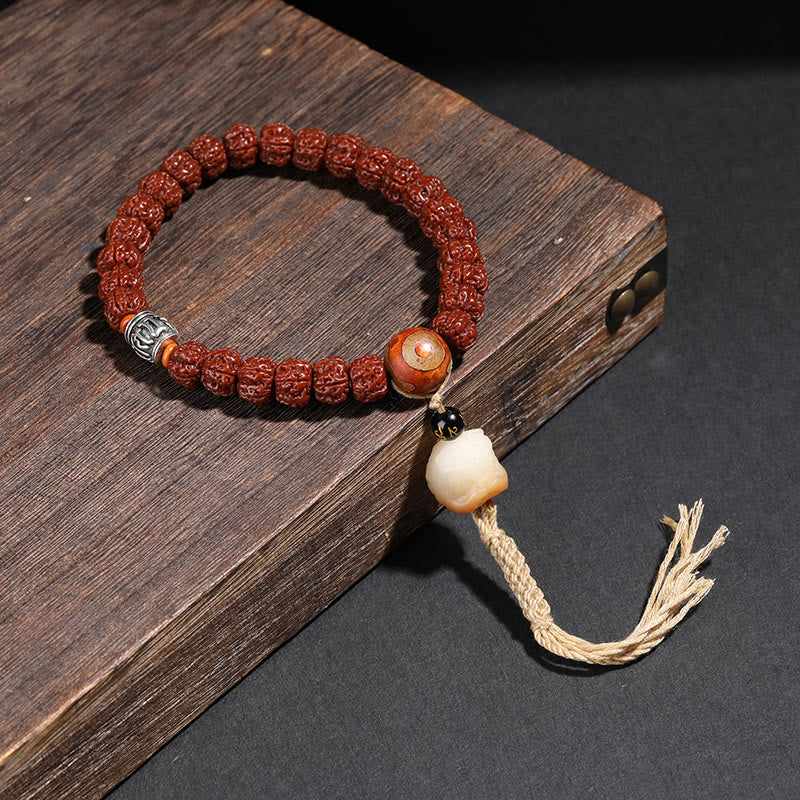 Bracelet unisexe Rudraksha Bodhi Seed Dzi Bead Bodhi Seed Mala
