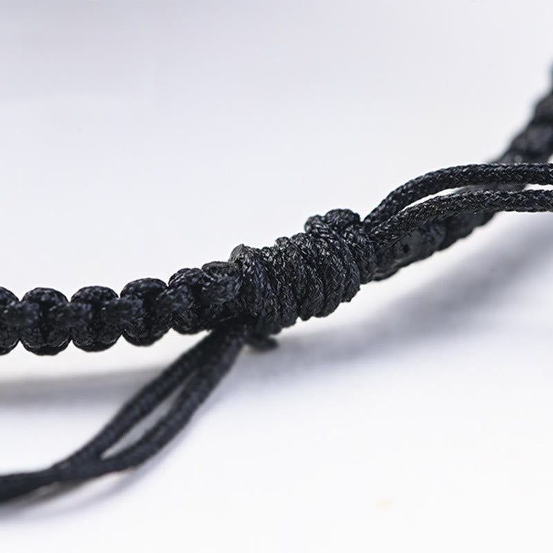 Bracelet unisexe en bois de santal rouge et bois d'ébène, protection calme, petite feuille