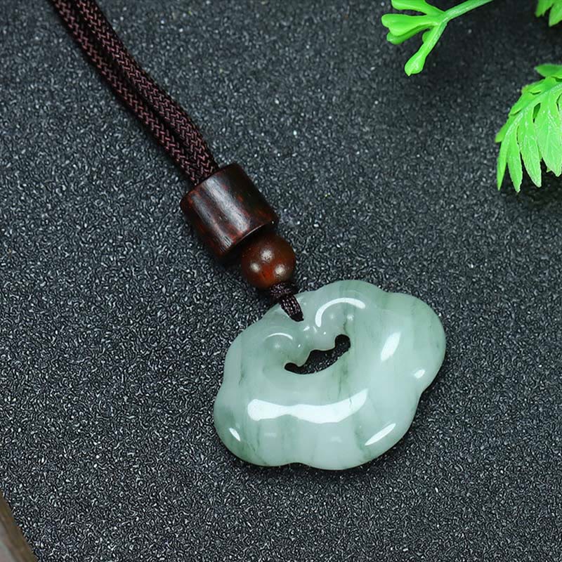 Collier unisexe en jade Tianshan avec cadenas chinois