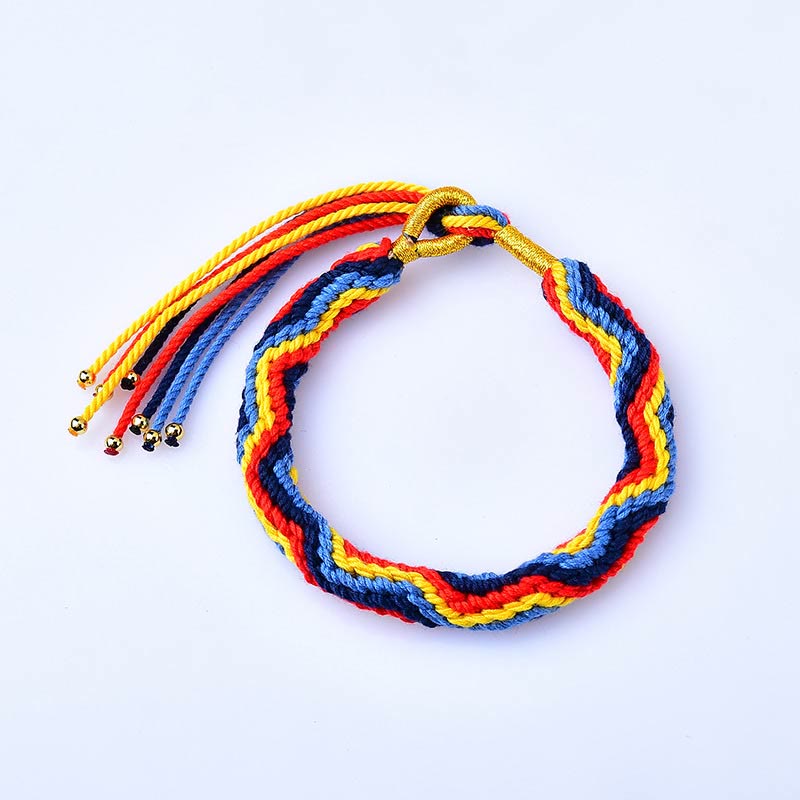 Bracelet unisexe tibétain porte-bonheur en corde rouge