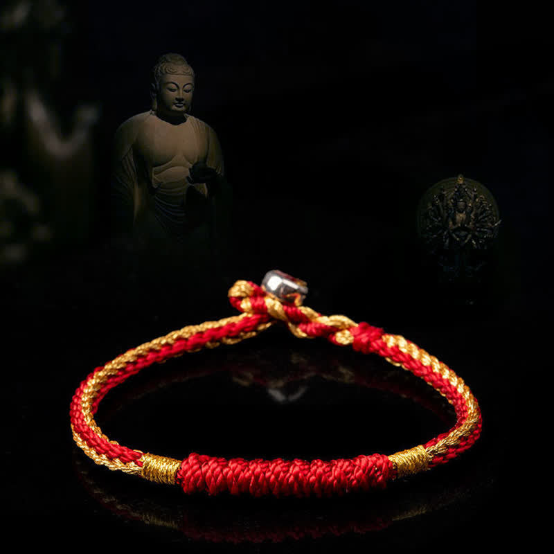 Bracelet de protection unisexe tibétain en fil rouge 14-19 cm