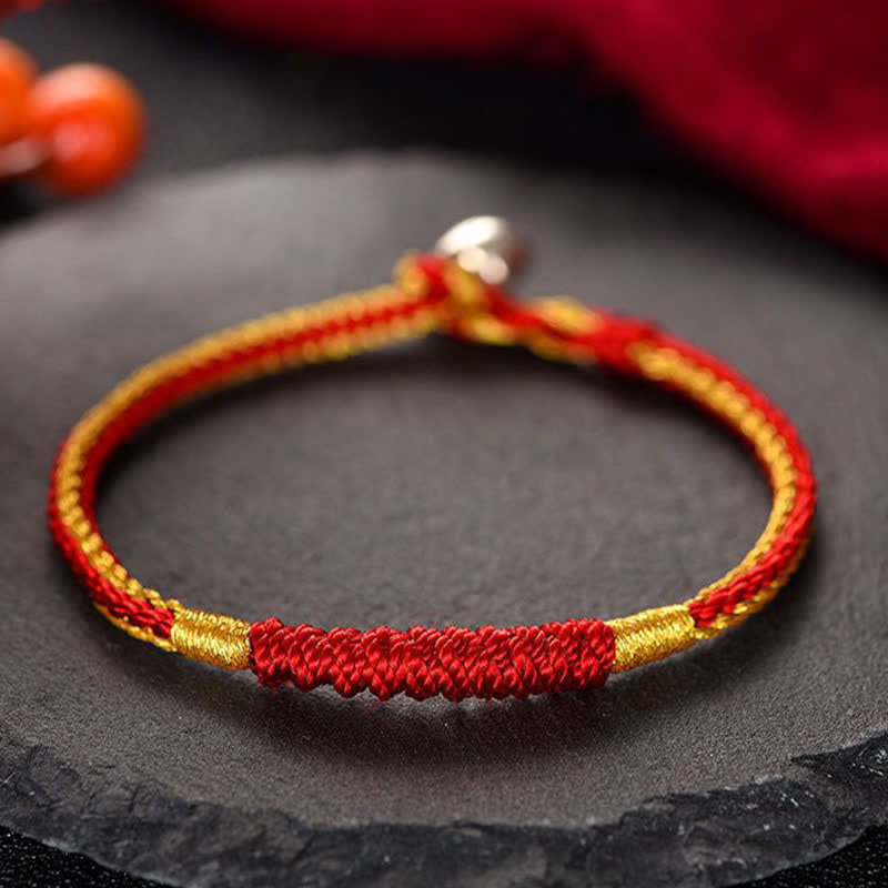 Bracelet de protection unisexe tibétain en fil rouge 14-19 cm