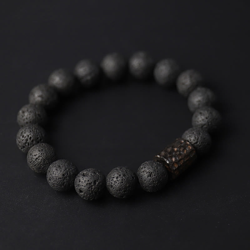 Bracelet de guérison unisexe en pierre de lave œil de tigre, perles de 10 mm