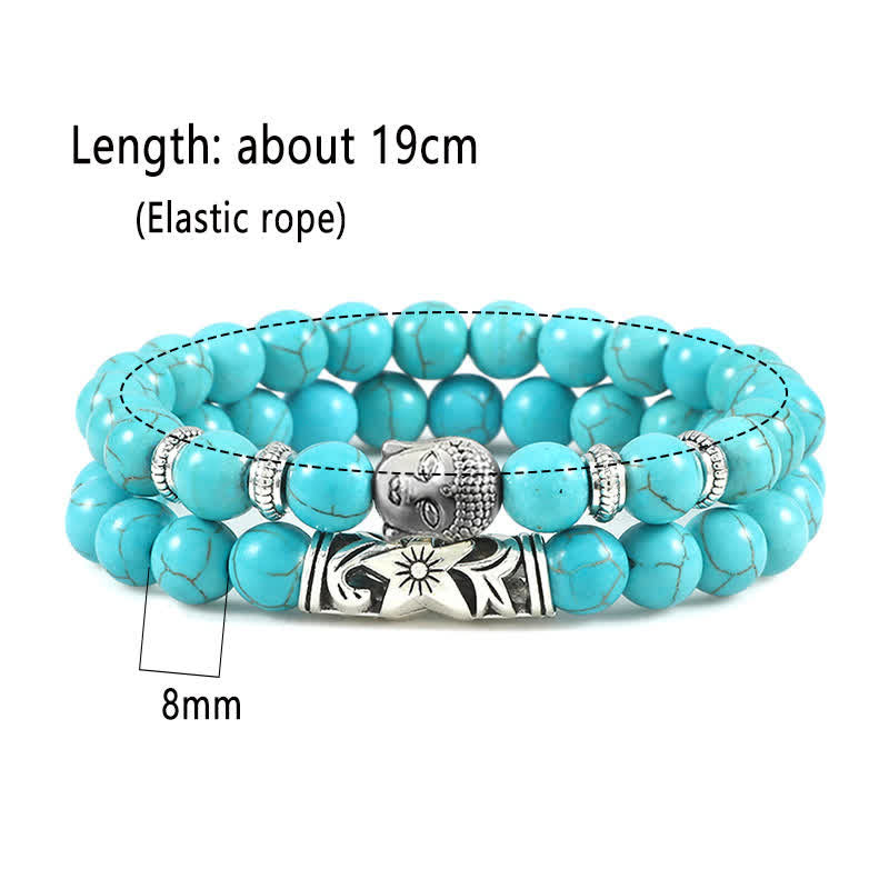 Ensemble de bracelets de protection unisexes œil de tigre et turquoise rouge