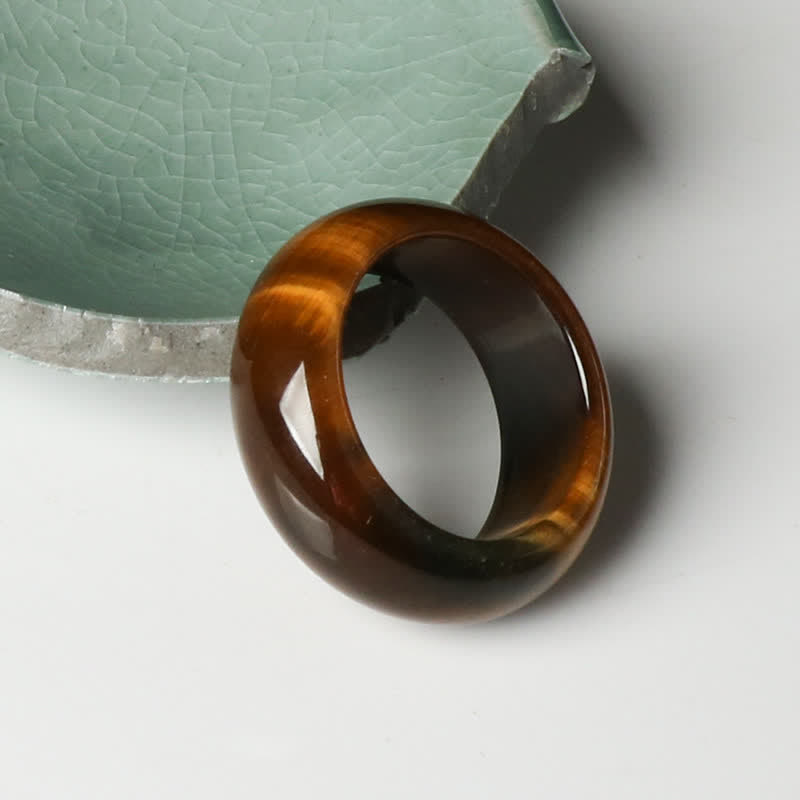 Bague unisexe en œil de tigre pour plus de force et de protection (16-21 mm)