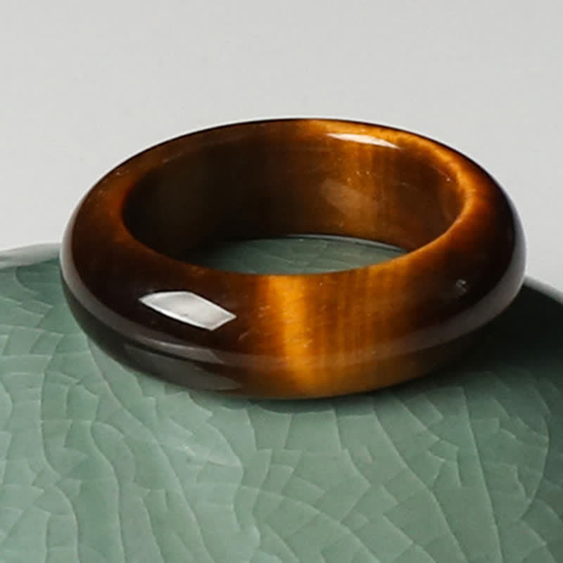 Bague unisexe en œil de tigre pour plus de force et de protection (16-21 mm)