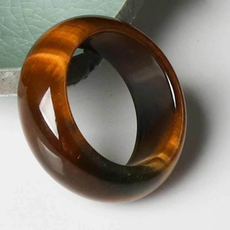 Bague unisexe en œil de tigre pour plus de force et de protection (16-21 mm)