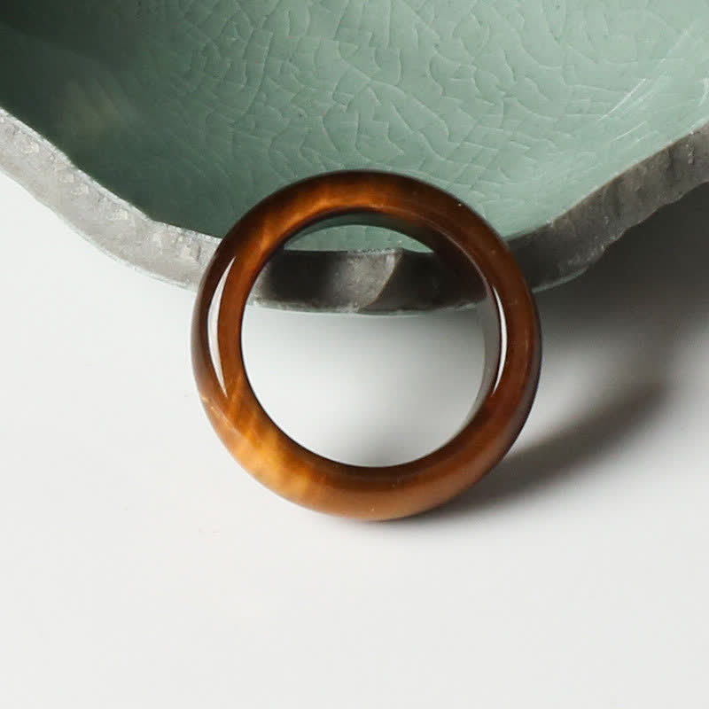 Bague unisexe en œil de tigre pour plus de force et de protection (16-21 mm)