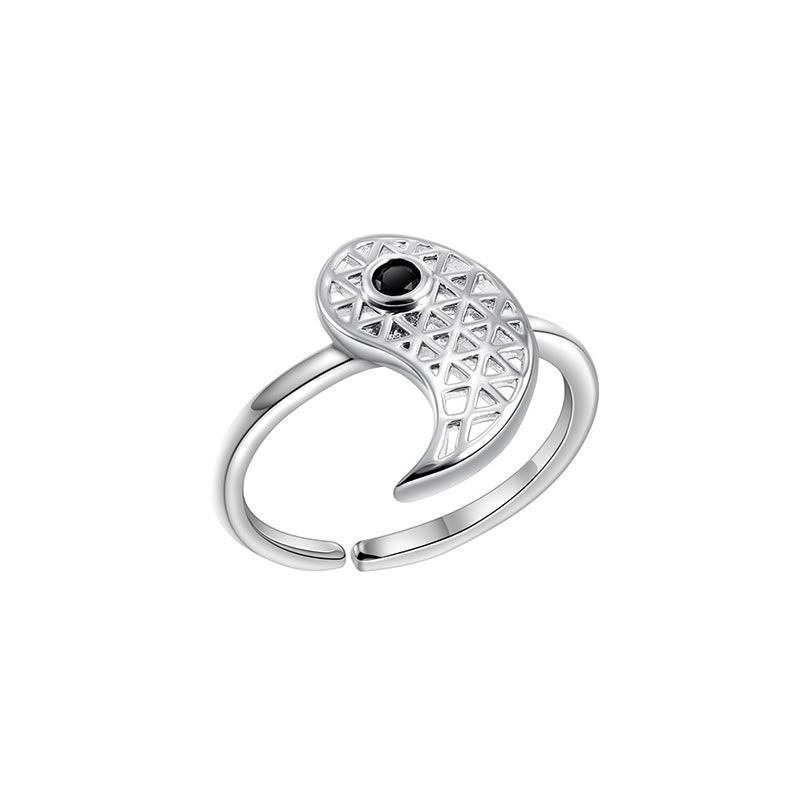Bague de couple unisexe en acier titane avec motif Yin et Yang