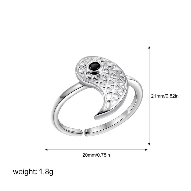 Bague de couple unisexe en acier titane avec motif Yin et Yang