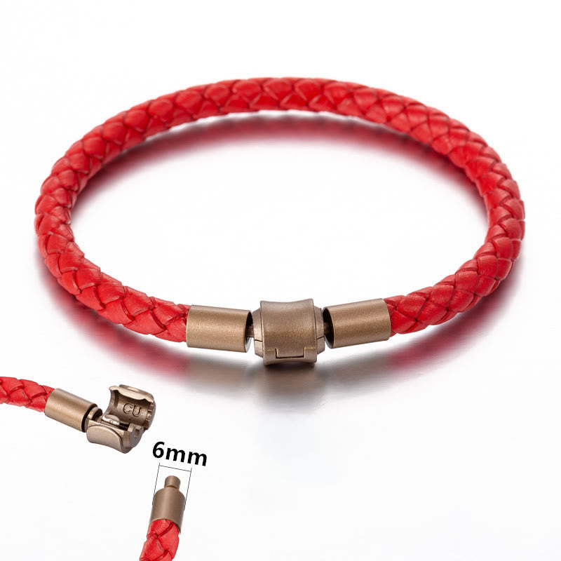 Bracelet porte-bonheur unisexe vintage en corde rouge, corde en cuir de 4 à 5 mm