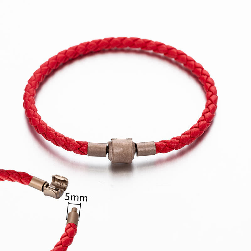 Bracelet porte-bonheur unisexe vintage en corde rouge, corde en cuir de 4 à 5 mm