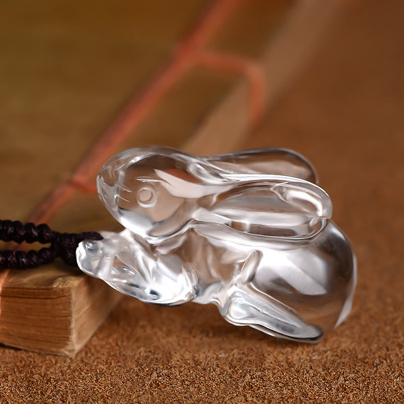 Collier unisexe de protection du zodiaque chinois en cristal blanc