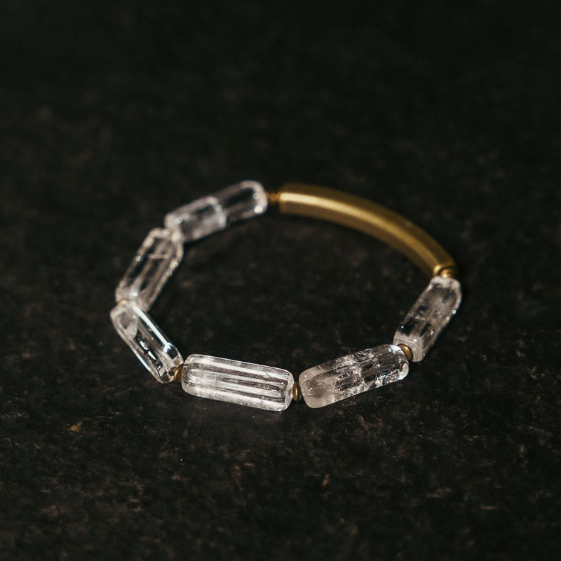 Bracelet unisexe en cuivre et cristal blanc pour la chance et l'énergie de guérison