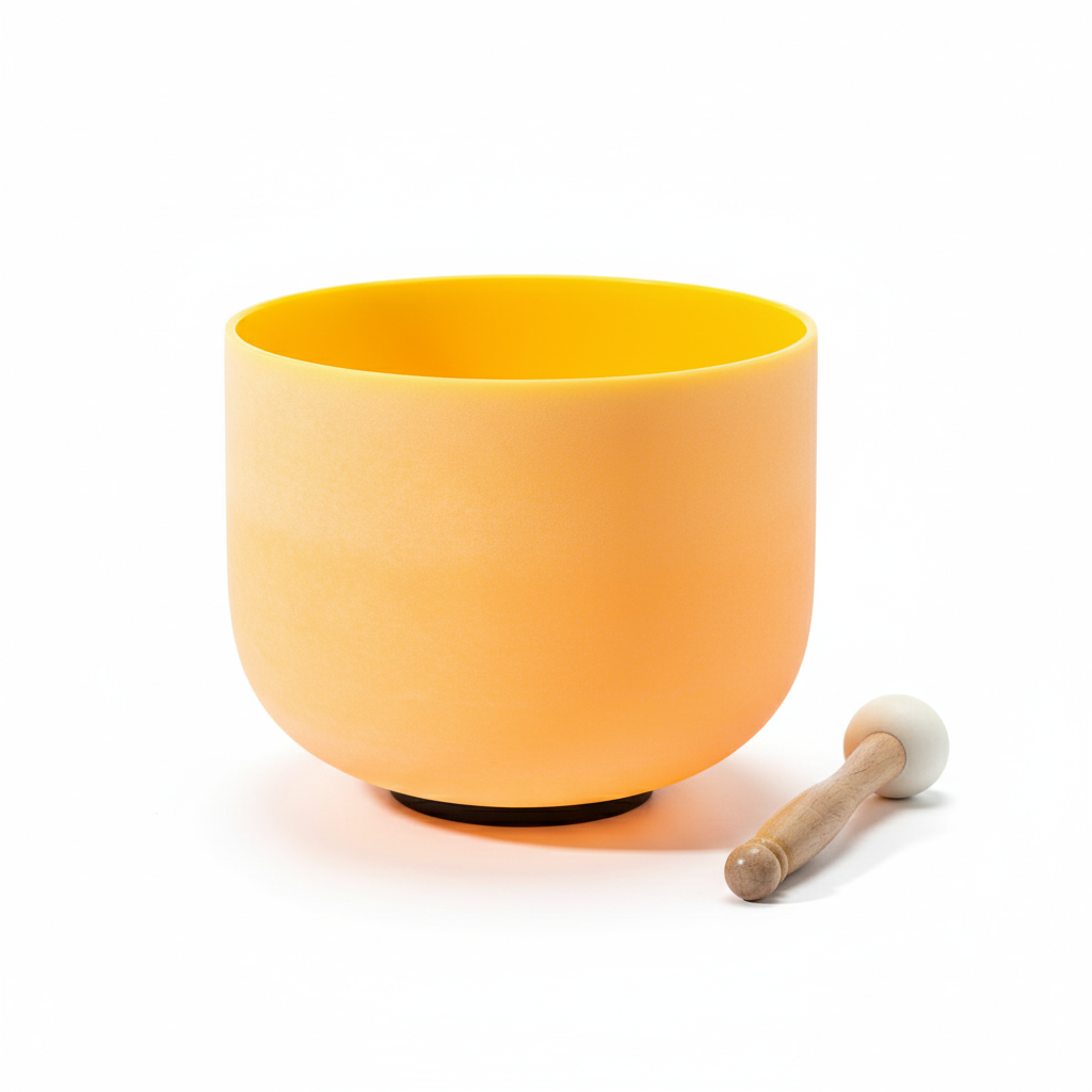 Bol chantant en cristal de chakra du plexus solaire de couleur jaune note E