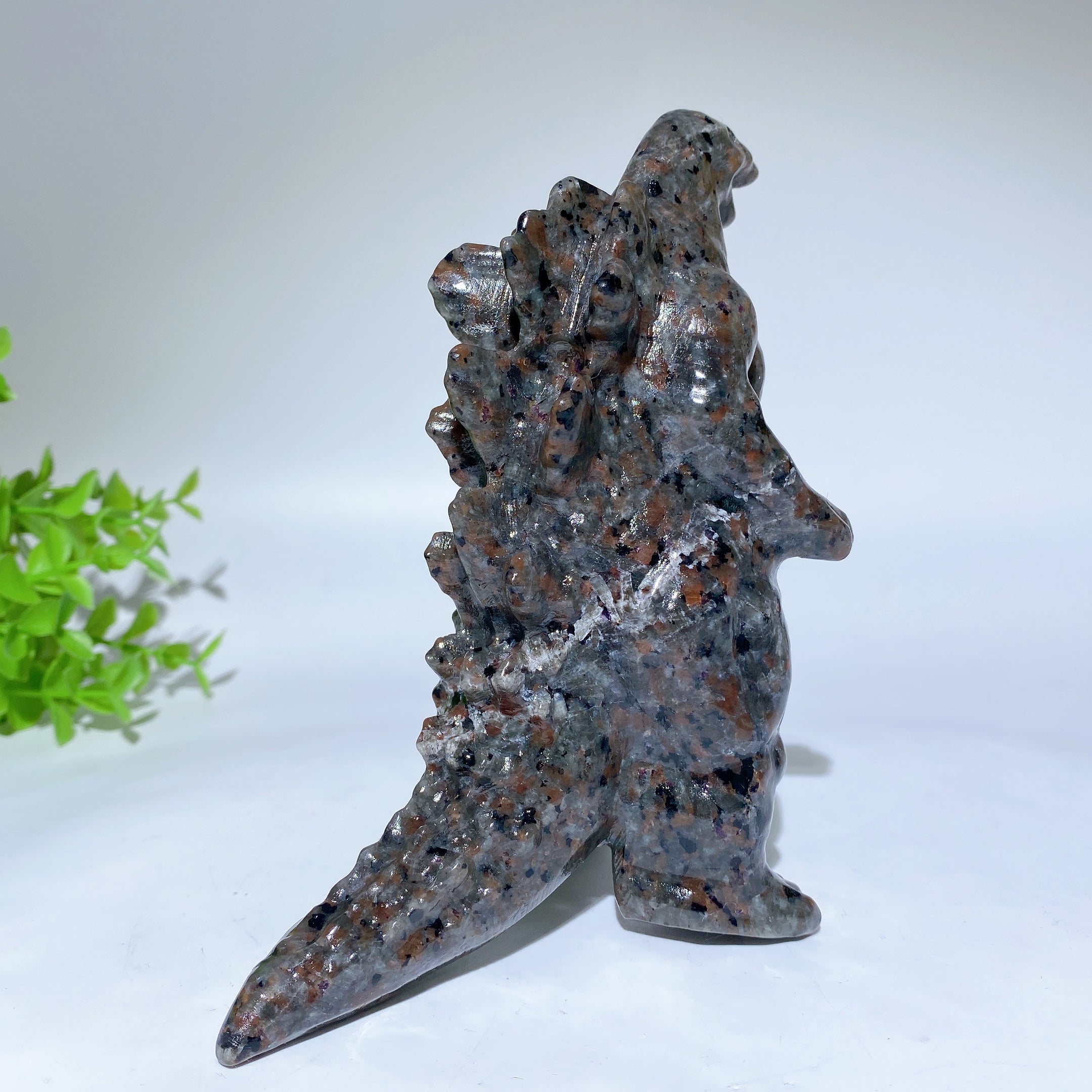 UV Reactive Yooperlite Godzilla Crystal Dragon Figurines 2.4-5.8 inch