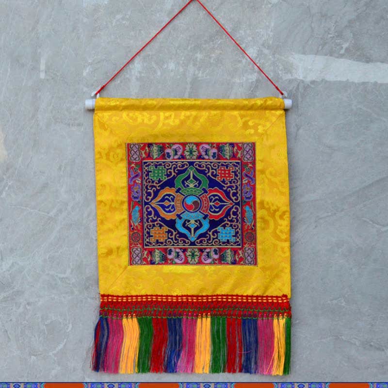 Décoration murale Vajra avec carte Bagua | Décoration Feng Shui 32 cm