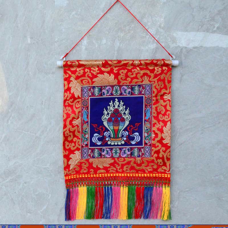 Décoration murale Vajra avec carte Bagua | Décoration Feng Shui 32 cm