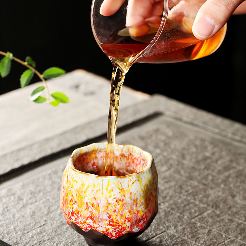 Tasse à thé Zen en céramique vibrante 130 ml | Orange, rouge ou vert, jaune