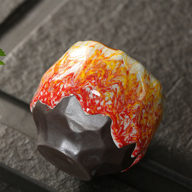 Tasse à thé Zen en céramique vibrante 130 ml | Orange, rouge ou vert, jaune