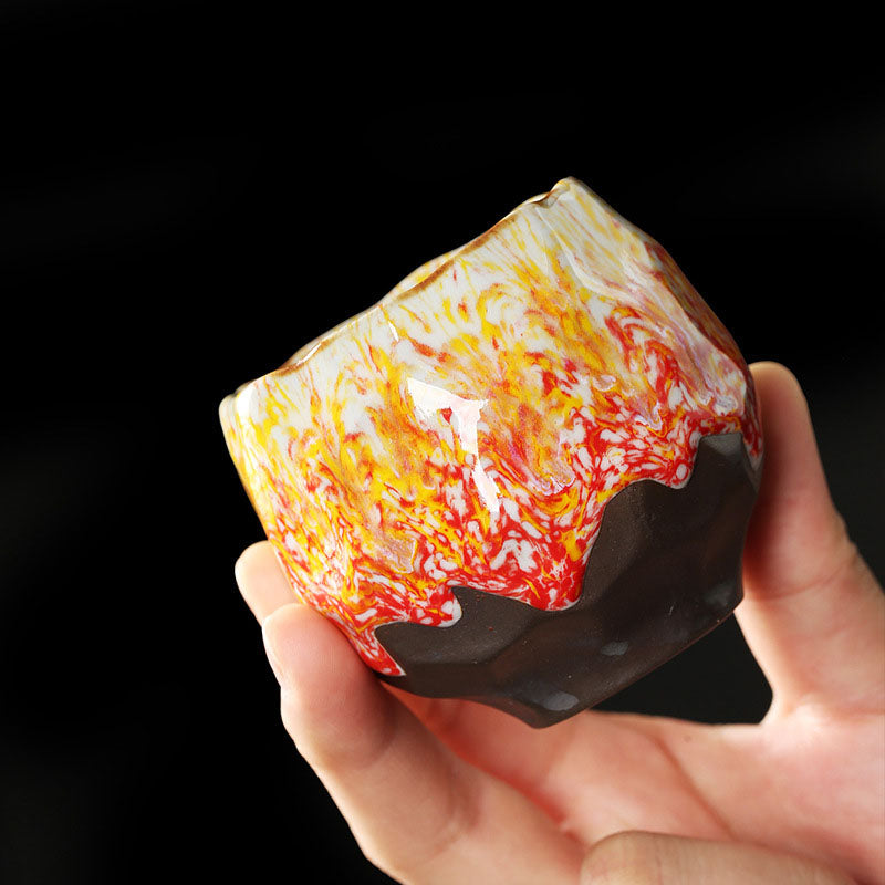 Tasse à thé Zen en céramique vibrante 130 ml | Orange, rouge ou vert, jaune