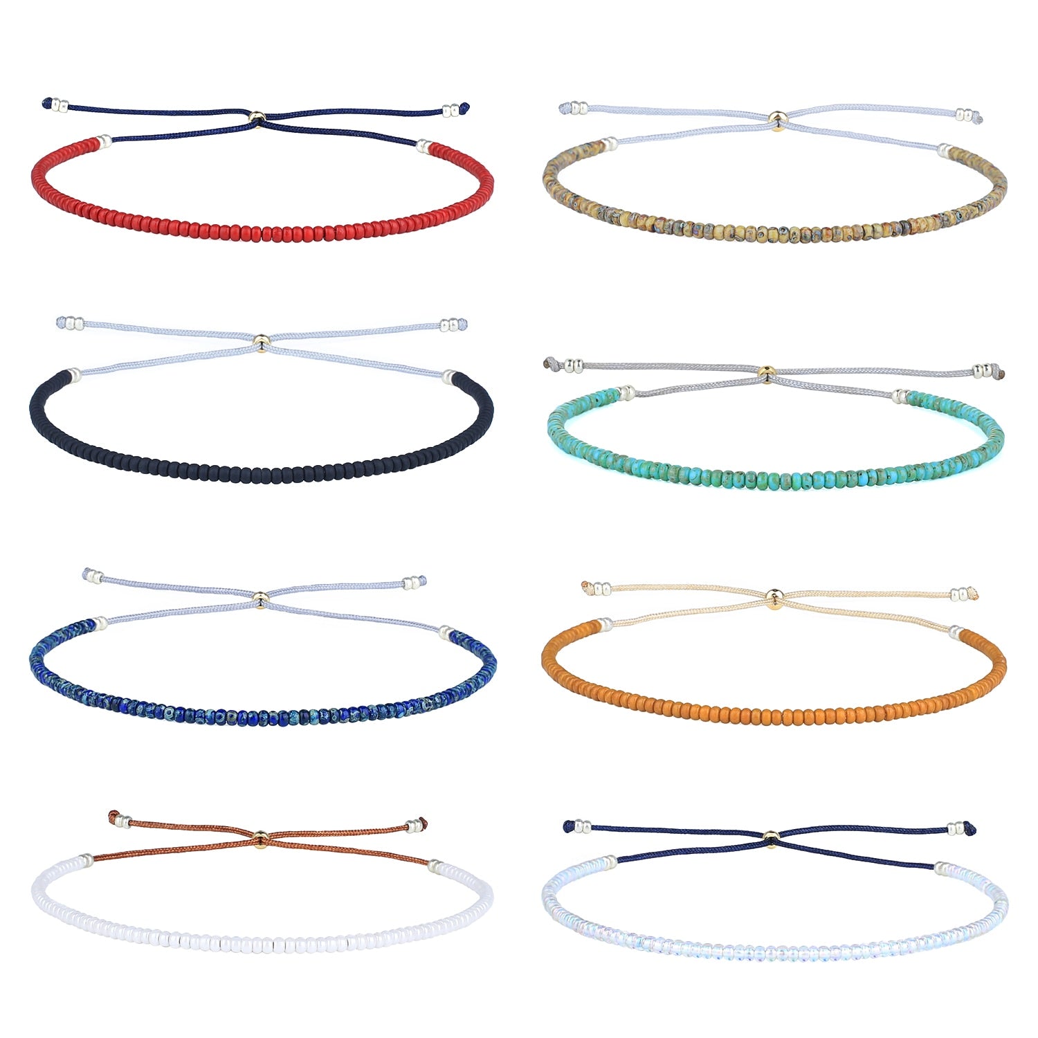 Bracelet en perles de rocaille Miyuki aux couleurs vives et ombrées au néon