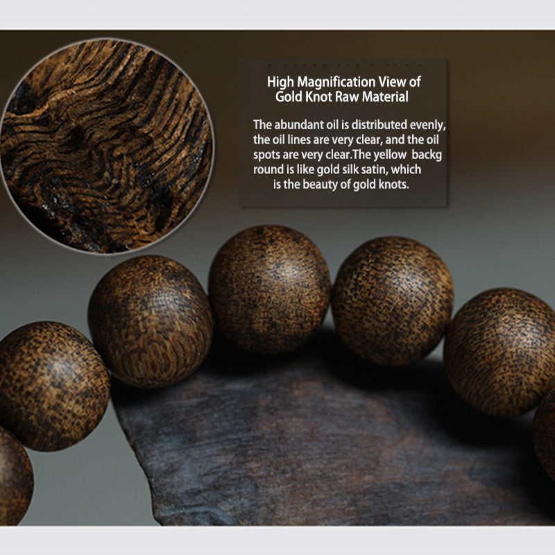 Bracelet de paix en bois d'agar Huang Qinan et jade Hetian du Vietnam