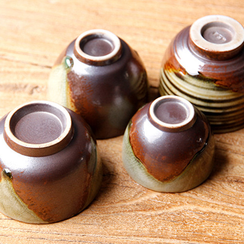 Tasse à thé vintage en céramique marron beige avec changement de four pour la méditation